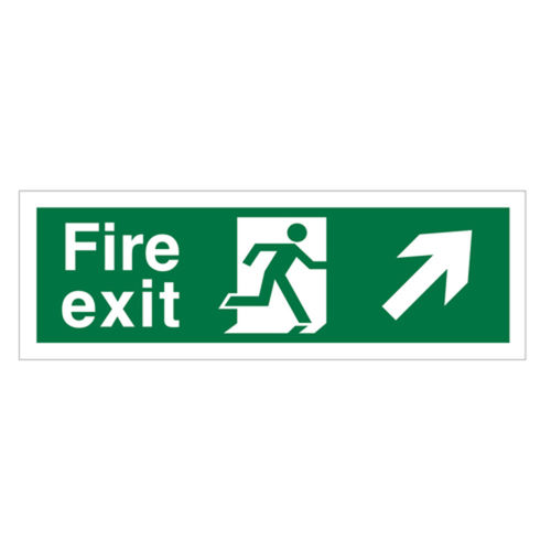 Fire Exit (Up / Right Arrow) Sign (40022V)